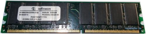 PC Arbeitsspeicher Infineon 512 MB DDR SDRAM PC3200U PC RAM