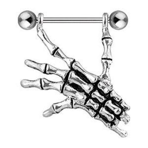 Nippel-Piercing Nipple Shield Skelett Bones Hand 1.6 - 14G