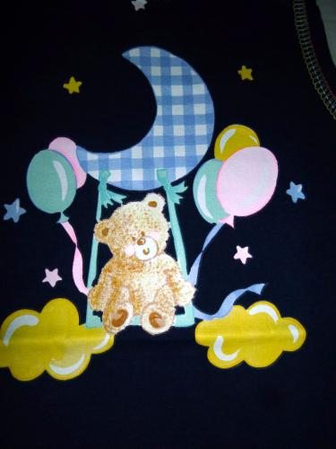 Kinder T-Shirt Tank Top Achselshirt | Motiv Teddy Mond Sterne | Blau | größe 110
