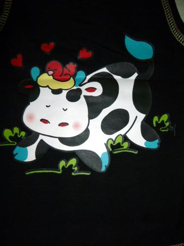 Kleinkinder Baby Achsel Shirt ☺ Tank Top ☺ Schwarz ☺ Kuh Motiv ☺ gr.92