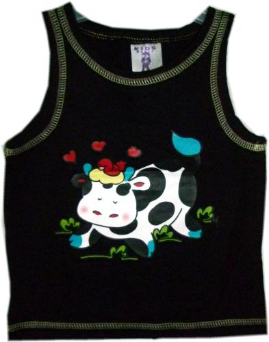 Kleinkinder Baby Achsel Shirt ☺ Tank Top ☺ Schwarz ☺ Kuh Motiv ☺ gr.92