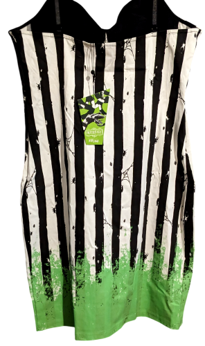 Killstar Beetlejuice Distressed Stripe Bleistift Kleid