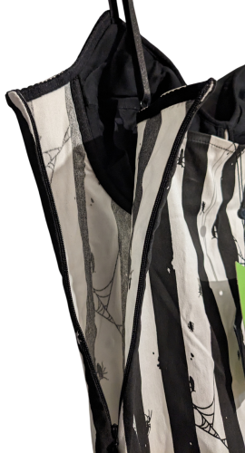 Killstar Beetlejuice Distressed Stripe Bleistift Kleid