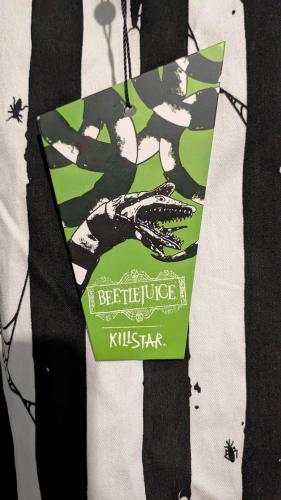 Killstar Beetlejuice Distressed Stripe Bleistift Kleid