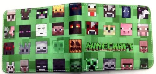 Motiv Minecraft -Pixelblock -Portmonee - Klapp-Geldbörse - 2 Motive zur Auswahl