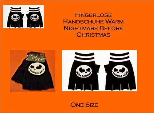 The Nightmare Before Christmas Jack Skellington Fingerlose Handschuhe