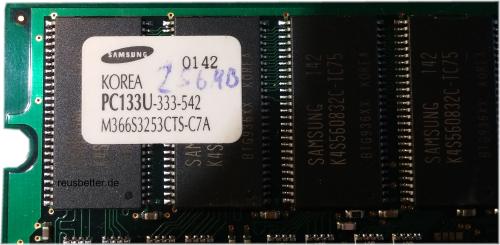 SAMSUNG PC Arbeitsspeicher SDRAM PC133U-333-542 256 MB