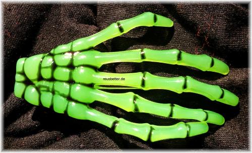 Punk Gothic Haarklemme Skelett Bones  Neon Grün