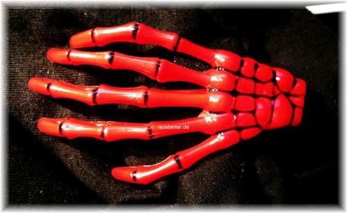 SKULL Punk Gothic Skelett Bones Banned Haarspange Rot