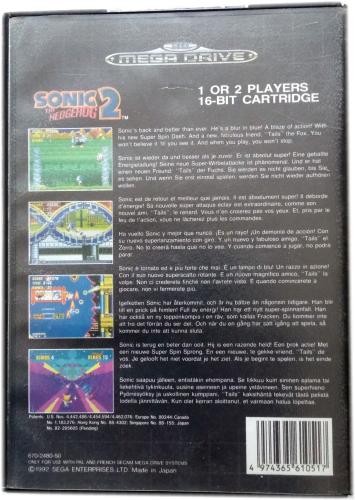 Sega Mega Drive SpielxSonic the Hedgehog 2 mit Anleitung und Verpackung