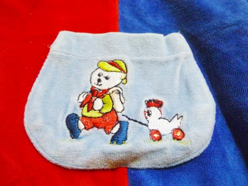 Strampler Jungen Blau Rot mit Tasche Größe 62 gebraucht