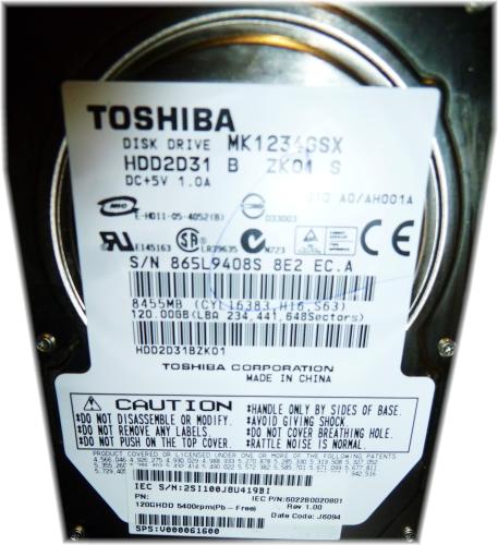 Toshiba HDD2D31BZK01 - 120 GB Intern | 5400RPM | 2,5 Zoll