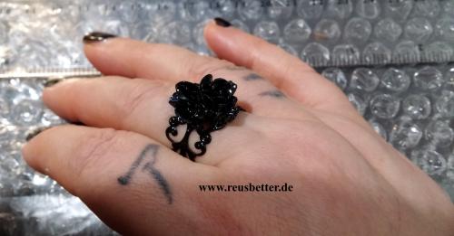 Damen Modeschmuck Ring Handgefertigt Cabochon Rose