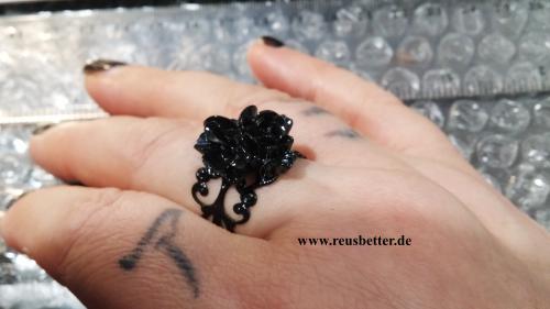 Damen Modeschmuck Ring Handgefertigt Cabochon Rose