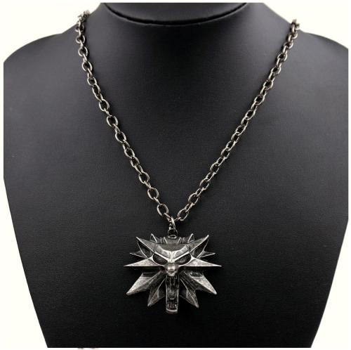 The Witcher 3 Medaillon Wild Hunt Wolf 3D | Black Eyes  Motiv| Kette und Samtbeutel