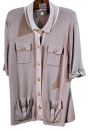 Alfredo Pauly Damen Blusenjacke GoldknöpfeTaube Größe 44