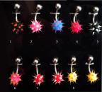 Bauchnabel Piercing Silikon Spikes 1.4 mm 16G