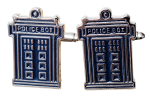Doctor Who Tardis Police Box Metall Manschettenknöpfe Blau Silber