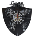 Game of Thrones Vinyl Schallplatten Schild Uhr Häuser Wappen Deko