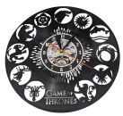Wanduhr Vinyl Schallplatte Game of Thornes Häuser Wappen Upcycling