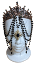 Gothic Barock Vampier Krone Glas Kristall Steine Schwarz Madonnas Halos Crowns-Kopfbedeckung