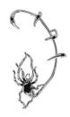 Gothic Spinnen Ear Cuff Ohrklemme Silber mit schwarzen Zirkonia Steinen