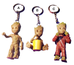 Groot 3 D Anhänger - Guardians of the Galaxy Vol. 2 | mit abnehmbarem Schlüsselring | 3 Motive