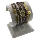 HARRY POTTER  Leder Armband Heiligtümer des Todes Infinity Schnatz braun