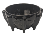 Keramik Hochglanz Spinnen Bowl mit Spinnennetzen - 2D Keramikschale Schwarz