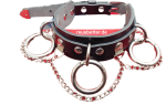 Echtleder Halsband | Gothic - Clubware - Harajuku mit O-Ringen und Ketten Schwarz