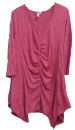 Rainbow Crinkle Zipfel Damen Bluse | Gr. 48–50 Altrosa