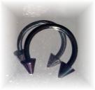 CIRCULAR BARBELL Metall Schwarz Spitze Eloxiert 1.2 18G