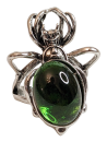 Gothic Spinnenring Silber mit grünem Harzstein verstellbar
