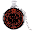 Silent Hill Logo Kette Rot Silber Glas Cabochon