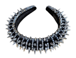 Gothic Industrial Breiter Haarreif Schwarz-Silber – Spike-Nieten