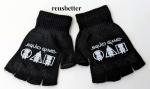 Squid Game Fingerlose Handschuhe Strickhandschuhe Unisex Squid Game Logo Weiß