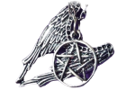 Supernatural Kette Pentagramm mit Flügel Castiel Winchester Kette Silber