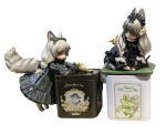 Tea Time Cats Set mit Tee Dose weiß Sammel PVC Figur sitzend