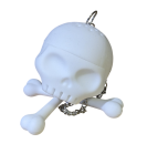 Totenkopf Teesieb aus Silikon mit Knochen und Kette – Tee-Accessoire