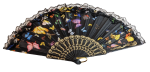 Viktorianischer Schmetterlinge Zierspitzen Handfächer  - Gold Schwarz