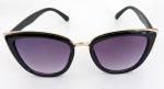 Vintage Damen Sonnenbrille Cat Eye Schwarz Gold