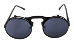Vintage Steampunk Flip Sonnenbrille Retro Gothic Google Brille Schwarz