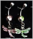 Bauchnabelpiercing 1.6 / 14 G Libelle mit Kristallsten