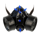 INDUSTRIAL, CYBER ,Gothic, Club GASMASKE UV Spikes Neon Unisex Blau