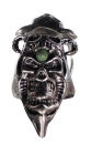 Unisex Totenkopf Totem Ring mit Stein Silberfarben