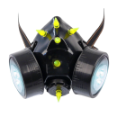 INDUSTRIAL CYBER GOTHIC GASMASKE LED UV SPIKES CLUB MASKE