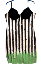 Killstar Beetlejuice Distressed Stripe Bleistift Kleid