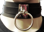 Gothic Halsband mit O Ring Nieten Schwarz Silber Unisex