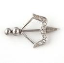 Brust Piercing Nippel Shield Pfeil Kristalle 1.6mm
