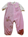 Kleinkinder Baby Strampler 2 Teiliges Baby Set Nicki Samt Flieder Rosa mit Shirt